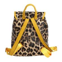 Load image into Gallery viewer, Backpack Leopard and Yellow Flap Bag Set for Women
