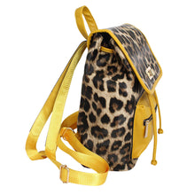 Load image into Gallery viewer, Backpack Leopard and Yellow Flap Bag Set for Women