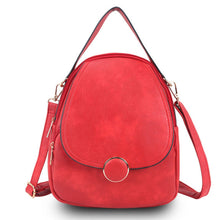 Load image into Gallery viewer, Backpack Red Rounded Small Handbag for Women