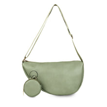 Load image into Gallery viewer, Crossbody Light Green Round Pouch Bag Set Women
