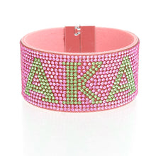 Cargar imagen en el visor de la galería, AKA Sorority Pink Rhinestone Magnetic Bracelet