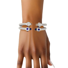 Cargar imagen en el visor de la galería, ZPB Blue Clear Crystal Cable Bangle Bracelet Set