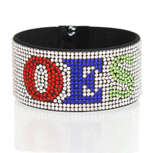 Load image into Gallery viewer, OES Sorority Clear Rhinestone Magnetic Bracelet