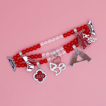 Load image into Gallery viewer, Updated DST Red Clear Glass Bead Charm Watch Band