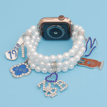 Load image into Gallery viewer, ZPB Sorority White Pearl Watch Band for Women