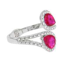 Cargar imagen en el visor de la galería, Cuff Brilliant Fuchsia Teardrop Crystal Bracelet
