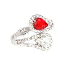 Cargar imagen en el visor de la galería, DST Red and Clear Teardrop Crystal Cuff Bracelet