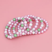 Cargar imagen en el visor de la galería, AKA Pink Pearl and Bead Memory Wire Bracelet