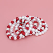 Cargar imagen en el visor de la galería, DST White Pearl and Bead Memory Wire Bracelet