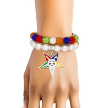 Cargar imagen en el visor de la galería, OES Sorority Pearl Ball Bead Star Charm Bracelets