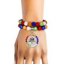 Cargar imagen en el visor de la galería, OES Sorority Pearl Clay Bead Round Charm Bracelets