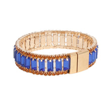 Load image into Gallery viewer, SGRHO Sorority Blue Baguette Bling Tennis Bracelet