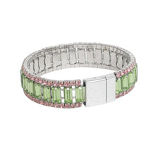 Load image into Gallery viewer, AKA Sorority Green Baguette Bling Tennis Bracelet