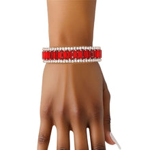 Cargar imagen en el visor de la galería, DST Sorority Red Baguette Bling Tennis Bracelet