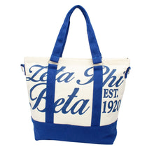 Cargar imagen en el visor de la galería, ZPB Sorority Thick Canvas Embroidered Tote Bag