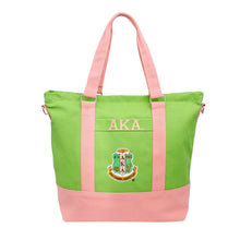 Load image into Gallery viewer, AKA Sorority Thick Canvas Embroidered Tote Bag