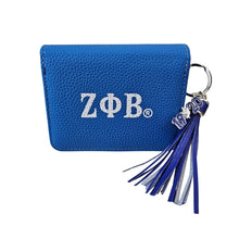 Load image into Gallery viewer, ZPB Sorority Blue Tassel Keychain Zipper Wallet