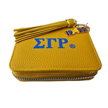 Load image into Gallery viewer, SGRHO Soror Yellow Tassel Keychain Zipper Wallet