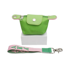 Load image into Gallery viewer, AKA Sorority Green Nylon Wristlet Strap Mini Pouch