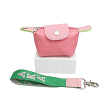 Load image into Gallery viewer, AKA Sorority Pink Nylon Wristlet Strap Mini Pouch