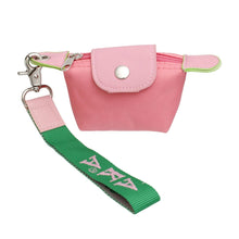 Load image into Gallery viewer, AKA Sorority Pink Nylon Wristlet Strap Mini Pouch
