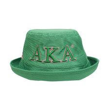 Load image into Gallery viewer, AKA Sorority Green Mesh Embroidered Bucket Hat