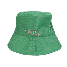 Load image into Gallery viewer, AKA Sorority Green Mesh Embroidered Bucket Hat