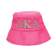 Load image into Gallery viewer, AKA Sorority Pink Mesh Embroidered Bucket Hat