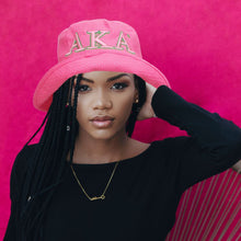 Load image into Gallery viewer, AKA Sorority Pink Mesh Embroidered Bucket Hat