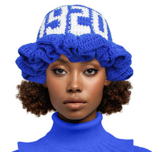 Cargar imagen en el visor de la galería, ZPB Sorority Blue Crochet Ruffle 1920 Bucket Hat