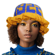 Cargar imagen en el visor de la galería, SGRHO Sorority Yellow Crochet Ruffle 1922 Bucket Hat