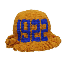 Cargar imagen en el visor de la galería, SGRHO Sorority Yellow Crochet Ruffle 1922 Bucket Hat