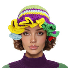 Cargar imagen en el visor de la galería, Lime Crochet Multicolor Ruffle Bucket Hat Women