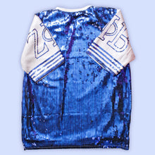 Load image into Gallery viewer, ZPB Sorority Blue and White Sequin Jersey Shirt