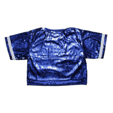 Cargar imagen en el visor de la galería, Jersey ZPB Blue White Sequin GAME DAY Crop Top