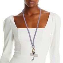 Load image into Gallery viewer, Rhinestone Long Phone Strap Purple Bling Lanyard