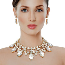 Load image into Gallery viewer, Formal Brilliant Gold Teardrop Crystal Necklace