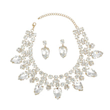 Load image into Gallery viewer, Formal Brilliant Gold Teardrop Crystal Necklace