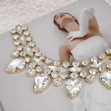 Load image into Gallery viewer, Formal Brilliant Gold Teardrop Crystal Necklace