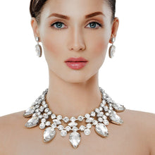 Load image into Gallery viewer, Formal Brilliant Silver Teardrop Crystal Necklace