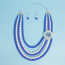 Load image into Gallery viewer, Necklace Blue White Pearl ZPB Set for Women