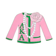 Cargar imagen en el visor de la galería, AKA Pink Green Sorority Sweater Pin