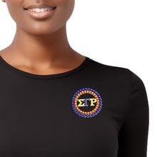 Cargar imagen en el visor de la galería, SGRHO Sorority Brooch Blue Gold Pearl Round Pin