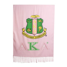 Cargar imagen en el visor de la galería, AKA Sorority Pale Pink Green Fashion Shawl Scarf