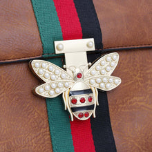 Load image into Gallery viewer, Satchel Soft Brown Bee and Stripe Handbag Set