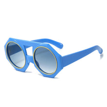 Load image into Gallery viewer, Sunglasses Blue Geometric Chunky Round for Women