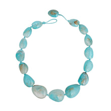 Load image into Gallery viewer, Collar Turquoise Marbled Stone Like Bead Necklace