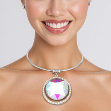 Cargar imagen en el visor de la galería, Choker Silver Formal Aurbo Round Radiant Pendant