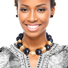 Cargar imagen en el visor de la galería, Heavy Black Tribal Bead Set