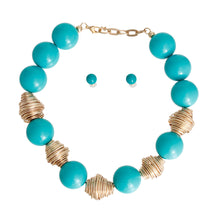 Cargar imagen en el visor de la galería, Heavy Teal Tribal Bead Set